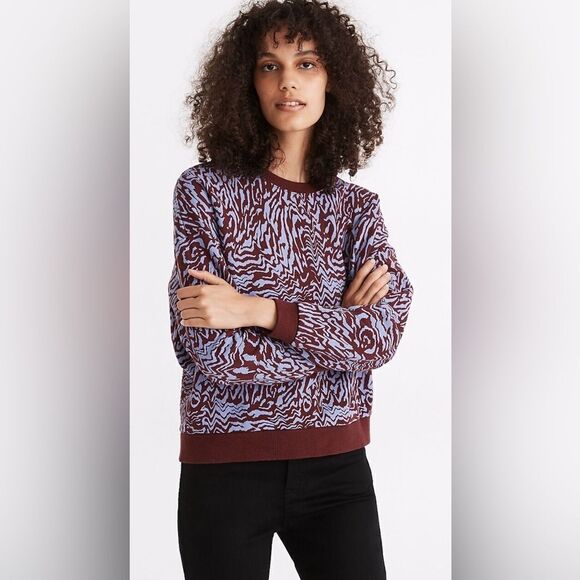 Madewell Tops - Madewell (Re)sourced Cotton Oversized Sweatshirt in Tigerized Print. NWOT. XS.